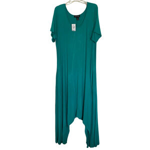 Long Asymmetric Dress by Ashley Stewart Size 18-20 Green BRAND NEW